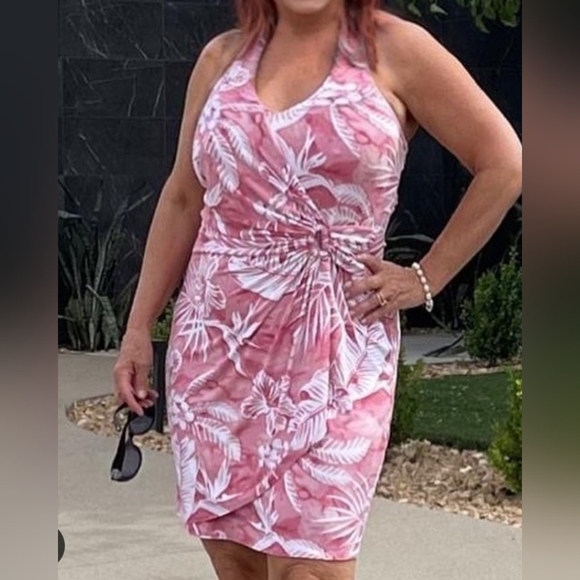 Tommy Bahama Pink Floral Halter Dress - Picture 14 of 14